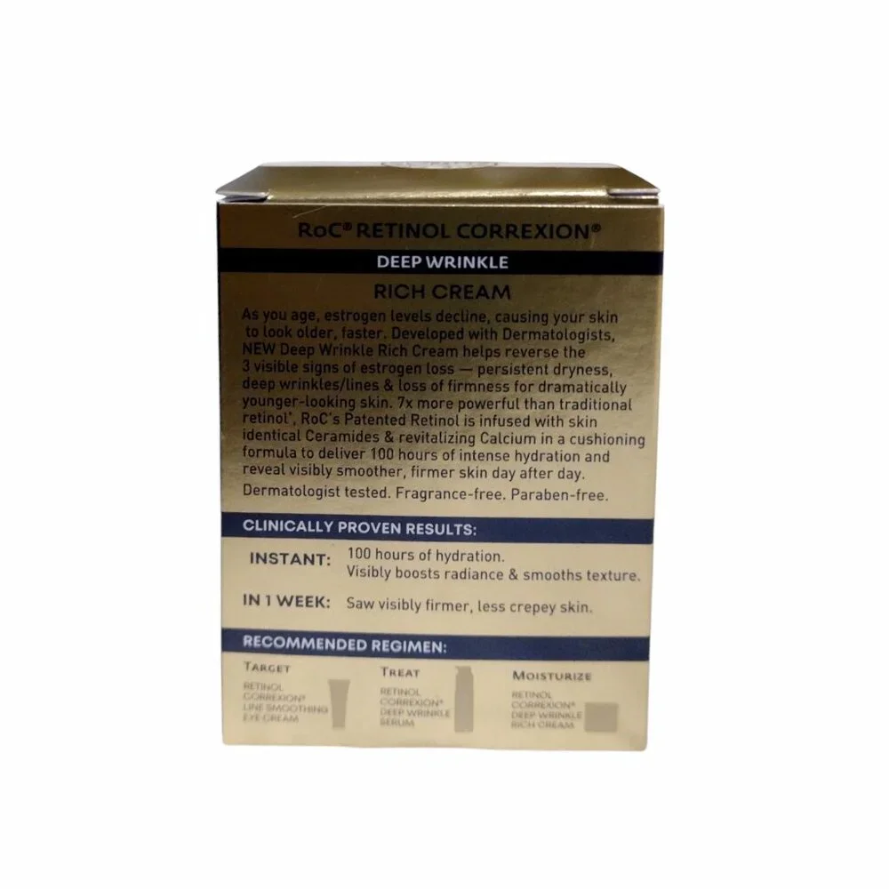 RoC Retinol Correxion Deep Wrinkle Rich Cream Ceramides + Calcium 1.7 FL Oz NEW